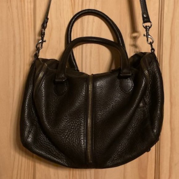 J Crew Black Leather Bag - Picture 1 of 8